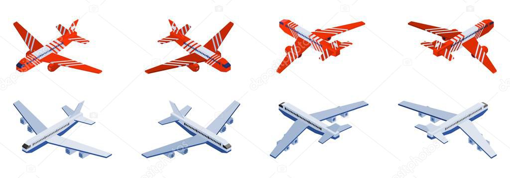 isometric aircraft for airport terminal selection