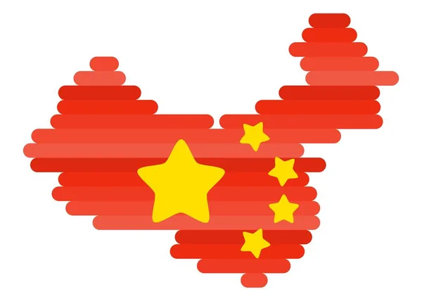 Plakat z chińską mapą. flaga płaski styl nowy wektor — Wektor stockowy