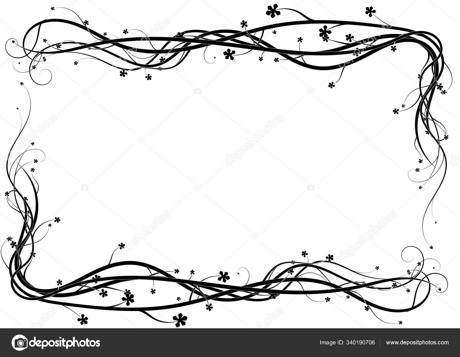 Ivy Corners Green Vines Decorative Frame Stock Vector (Royalty