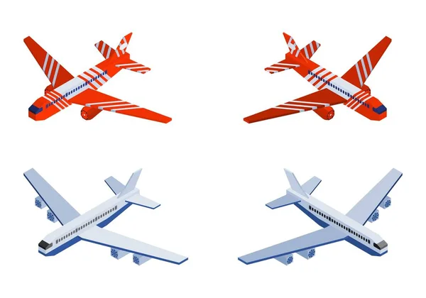 Ilustración del vector de carga aérea de pasajeros isométrica — Foto de stock gratis