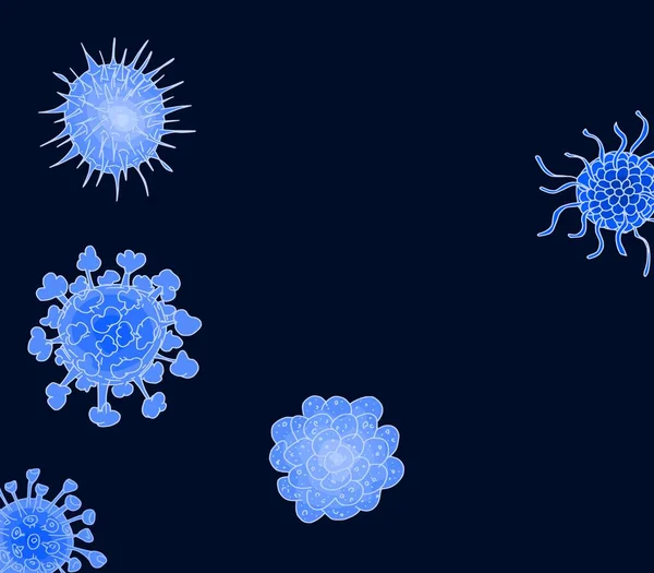 Sfondo di virus blu per vettore pubblicitario — Foto stock gratuita