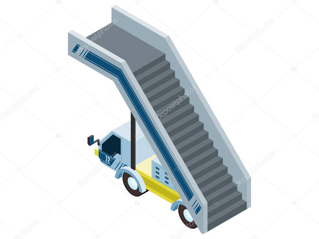 aircraft loading ladder car vehicle. mechanism