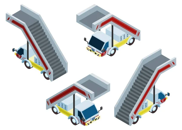 Isometrisch Vrachtwagengangpad Nieuwe Vectorvoorraadillustratie — Stockvector