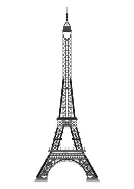 Paris Eyfel Kulesi basit bir çizim. düz biçim stok illüstrasyonu