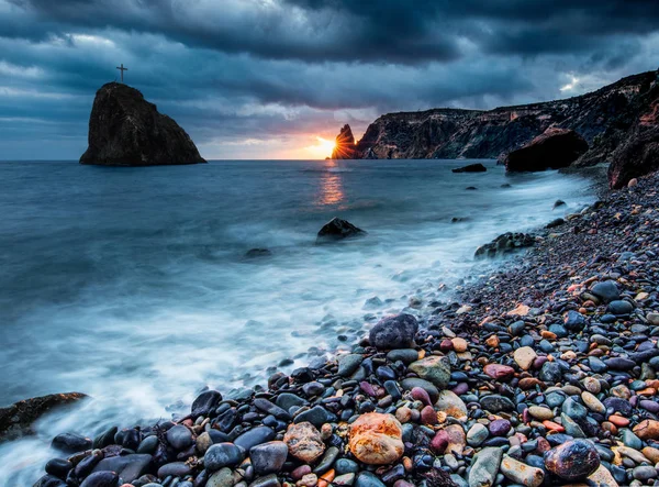 Playa Jasper. Impresionante paisaje Fotos de stock libres de derechos