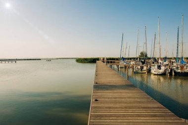 Neusiedler 'daki özel teknelerin limanı. Göle bak.