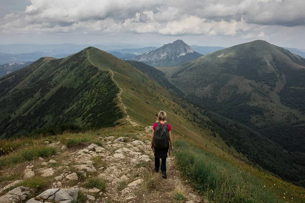 Küçük Fatra dağlarında turistik yürüyüş yolu