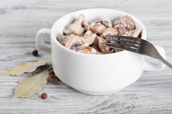 Frito con champiñones de bosque crema — Foto de Stock