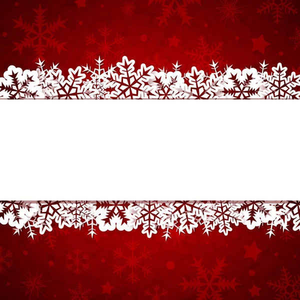 Red Christmas background with snowflakes — Stock Vector