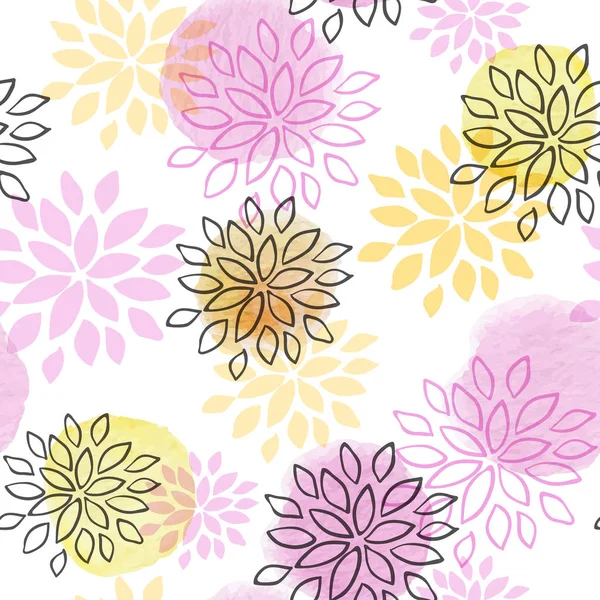 Abstract bloemen naadloos patroon — Stockvector