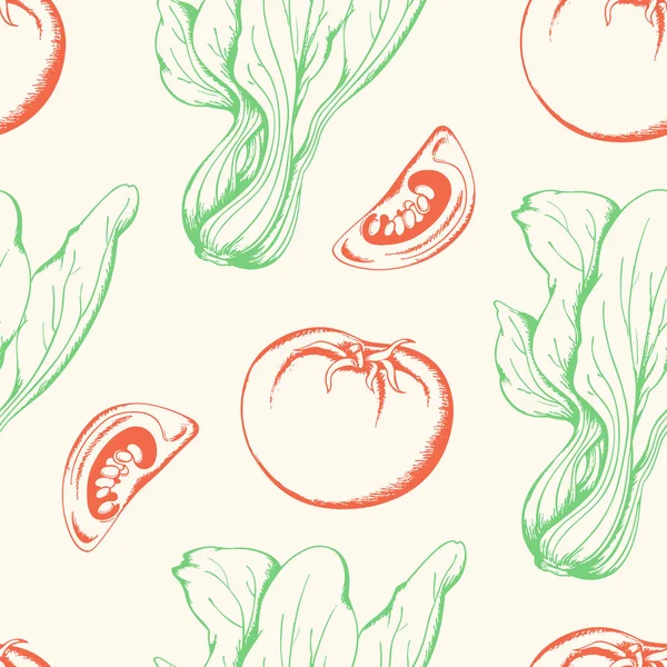 Vegetable vintage seamless pattern — Stock Vector