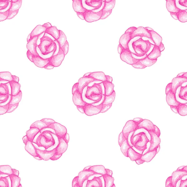 Watercolor pattern with roses — Stock Photo, Image