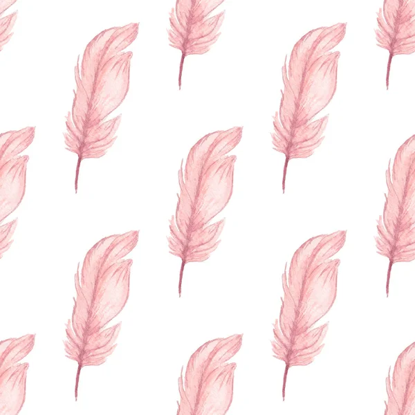 Шаблон с розовыми перьями — стоковое фото