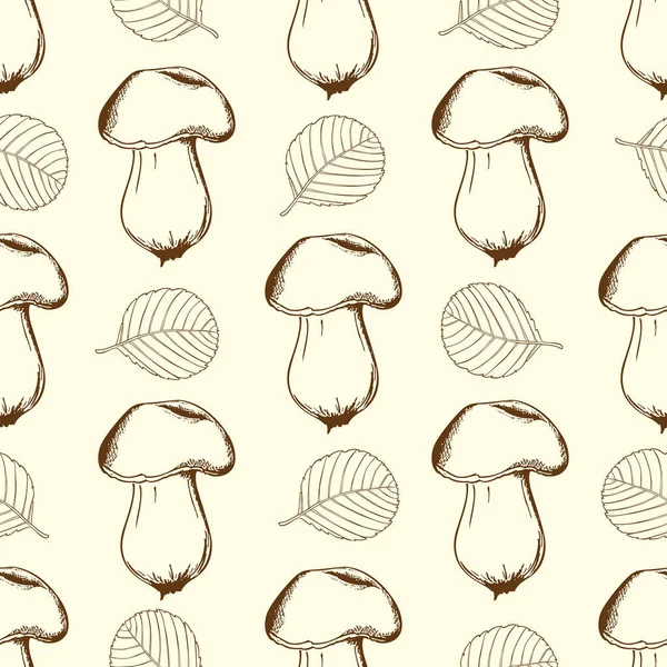 Seamless pattern with mushrooms — Stock Vector