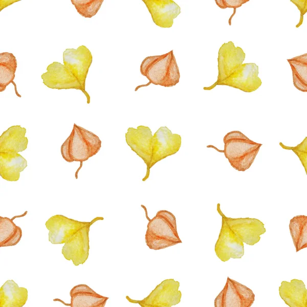 Padrão com folhas amarelas — Fotografia de Stock