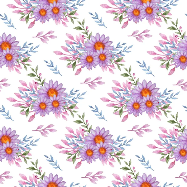 Patroon met violette bloemen — Stockfoto