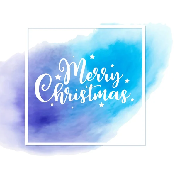 Weihnachtskarte mit blauer Aquarelltextur. — Stockvektor