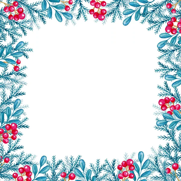 Decorative Christmas floral frame — Stock Photo, Image