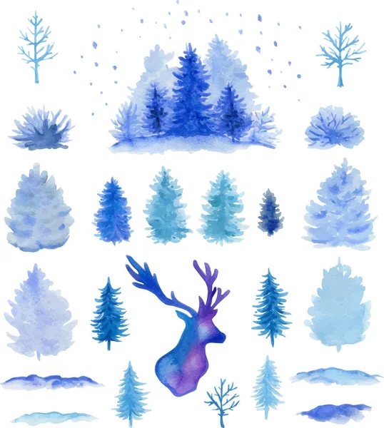 Vecteur Aquarelle éléments de conception de Noël — Image vectorielle