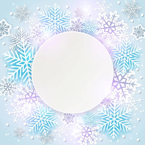 Shining holiday background with snowflakes — Stock Vector