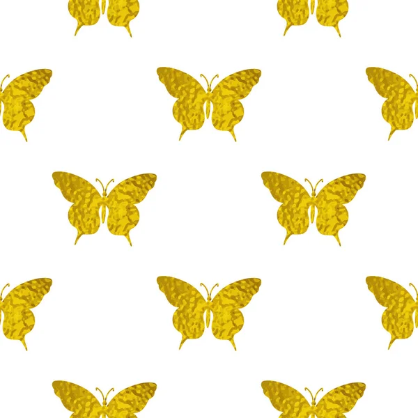 Patrón sin costuras con mariposas doradas — Vector de stock