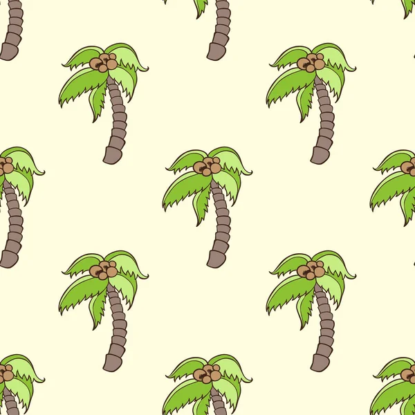 热带夏季无缝图案椰棕榈 矢量插图 — 图库矢量图片