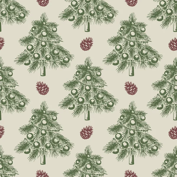 Modèle avec arbre de Noël vert — Image vectorielle