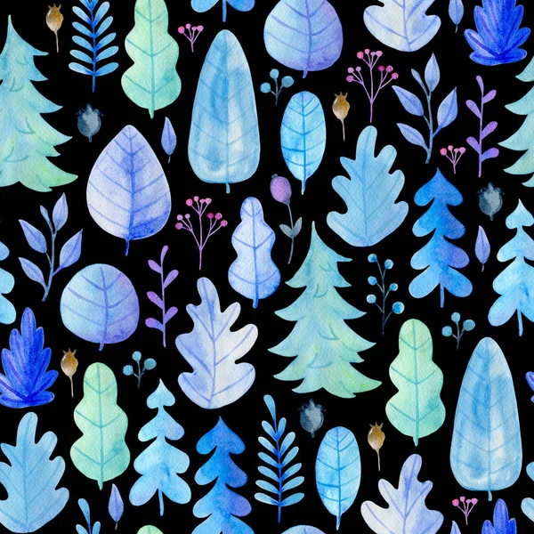 Black winter seamless pattern — Stock Photo, Image