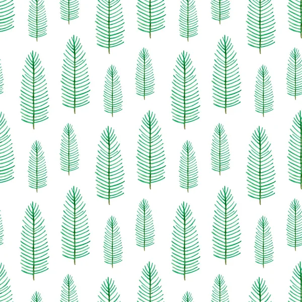 Seamless pattern with green fir branches — Stock Photo, Image