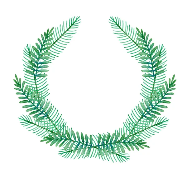 Green wreath of fir branches — Stockfoto