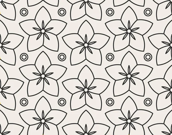 Padrão Sem Costura Floral Geométrico Decorativo Fundo Vetorial Com Flores —  Vetores de Stock