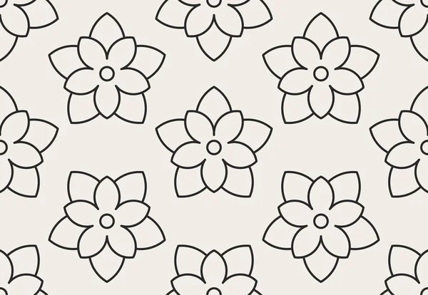 Dekorativní Geometrický Květinový Bezešvý Vzor Vektorové Pozadí Květinami — Stockový vektor