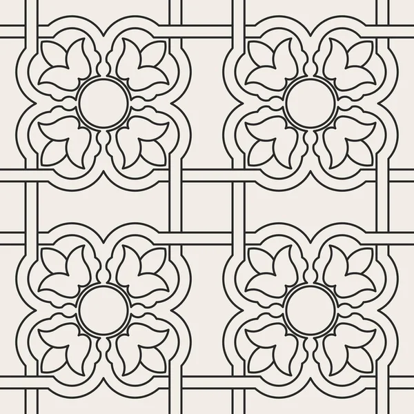 Декоративний Геометричний Квітковий Безшовний Візерунок Традиційний Східний Декоративний Фон Квітами — стоковий вектор