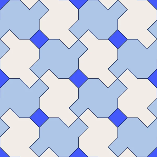 Dekoracyjny Niebieski Nowoczesny Abstrakcyjny Geometryczny Bezszwowy Wzór Tło Wektorowe — Wektor stockowy