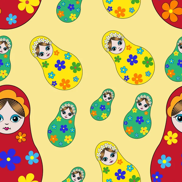 Sorunsuz Rus bebek matryoshka illüstrasyon folklor adam