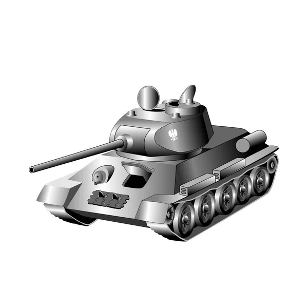Medium battle tank isolated on white background. — Stock Vector