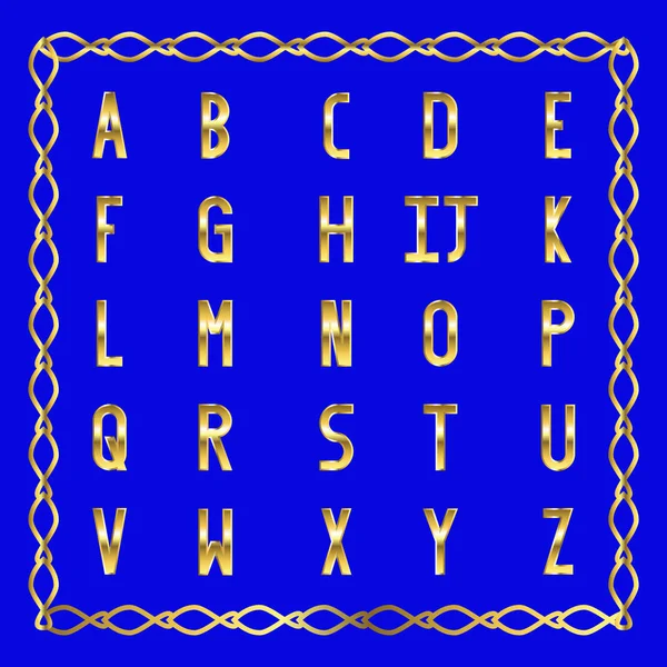 Alphabet vectoriel doré. Lettres dorées . — Image vectorielle