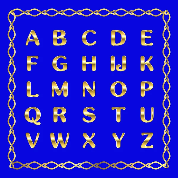 Vector golden alphabet. Golden letters. — Stock Vector