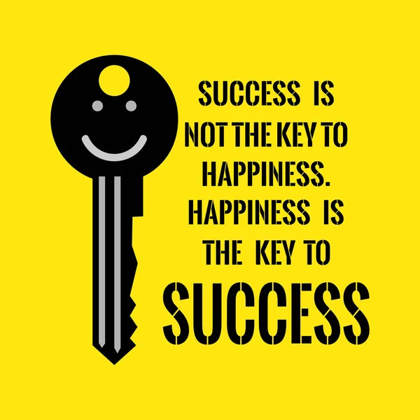 励志的报价。成功不是幸福的关键。快乐 — 图库矢量图片