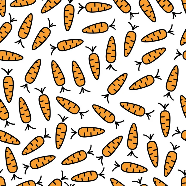 Orange carrot seamless pattern — Stock Vector