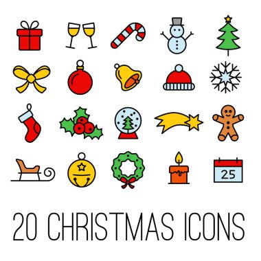 Noel çizgi Icons collection