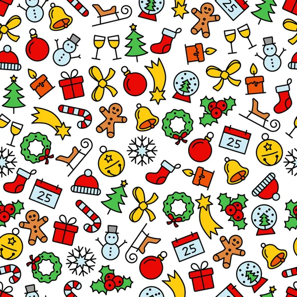 Colourful christmas seamless pattern — Stock Vector