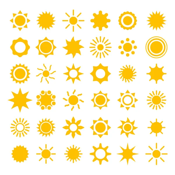 Coleção de ícones de vetor sol —  Vetores de Stock