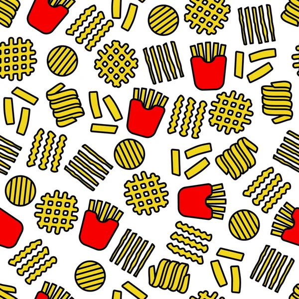 Fries icons seamless pattern — Stock Vector