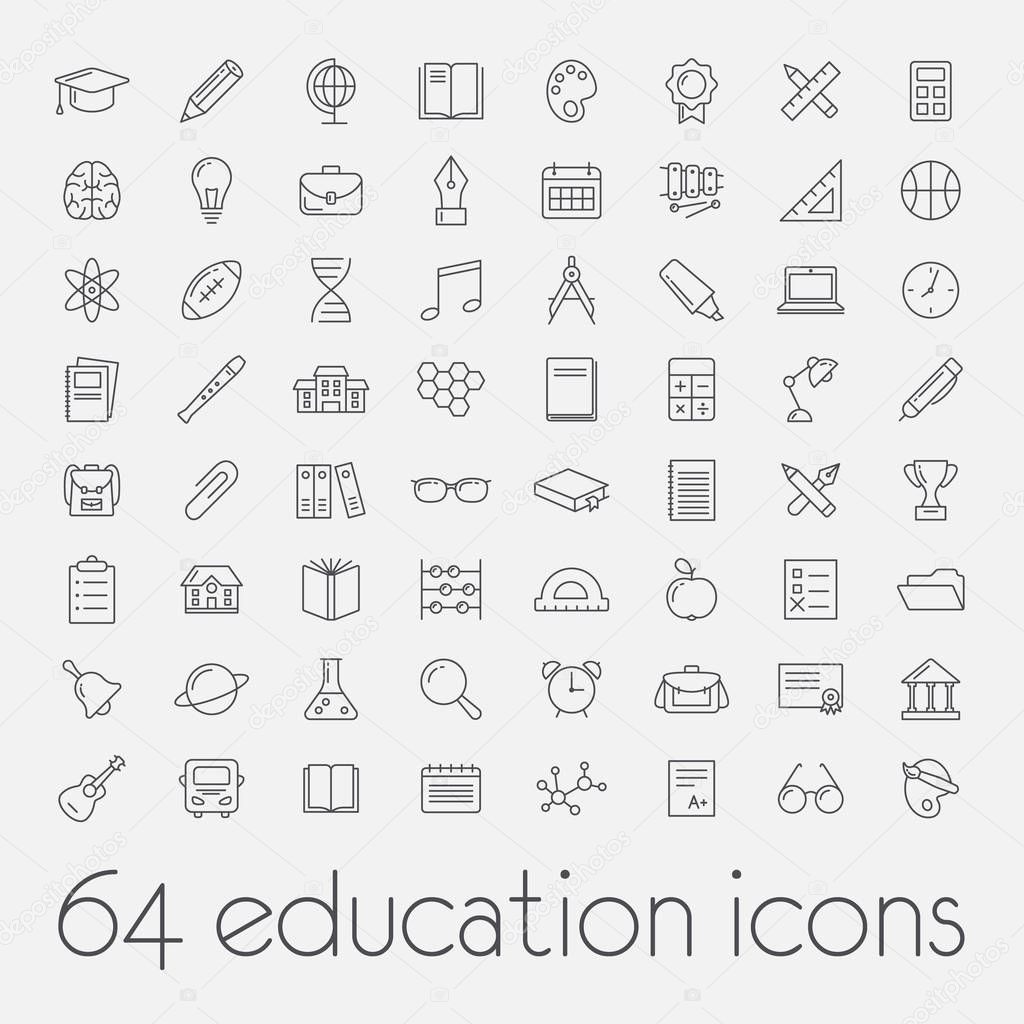 big set of education icons