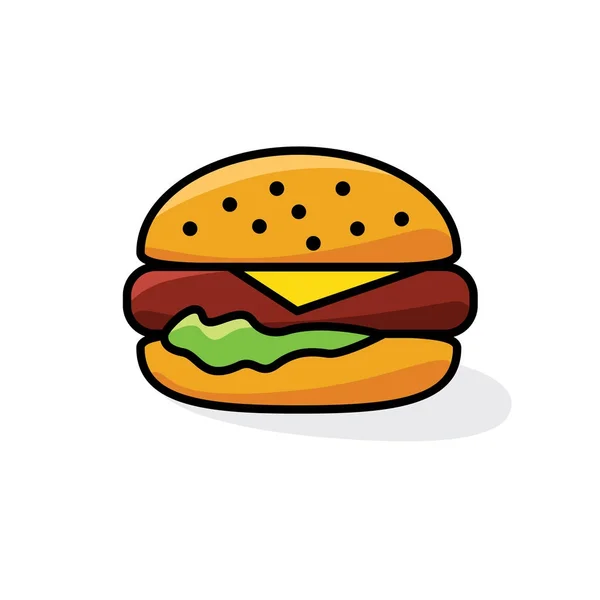 Гамбургер с сыром и салатом — стоковый вектор