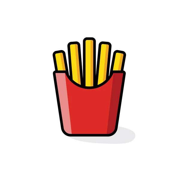 Patatine fritte icona a colori — Vettoriale Stock