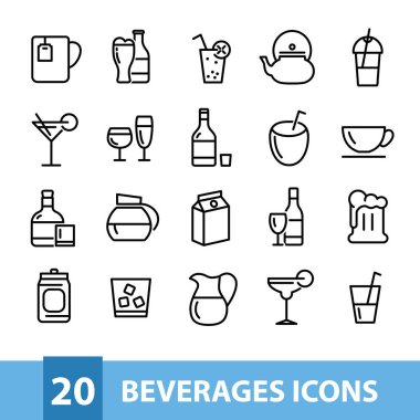 içecekler Icons collection vektör