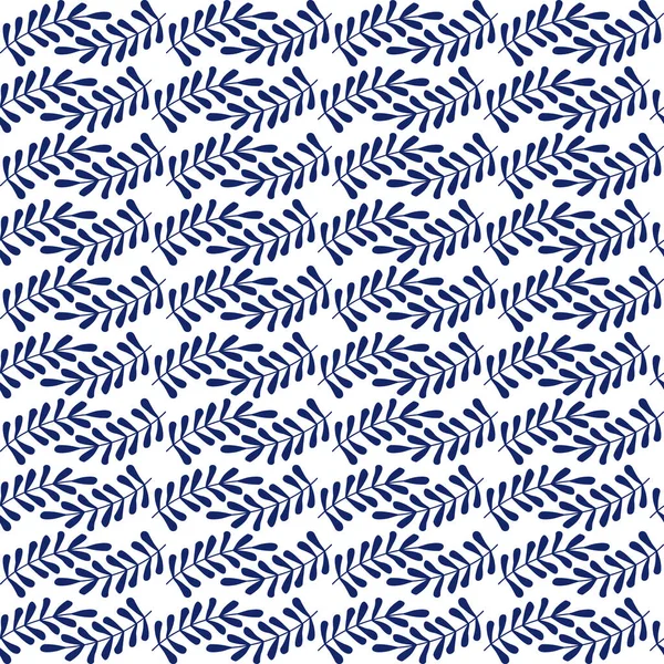 Motif sans couture avec des feuilles bleues — Image vectorielle