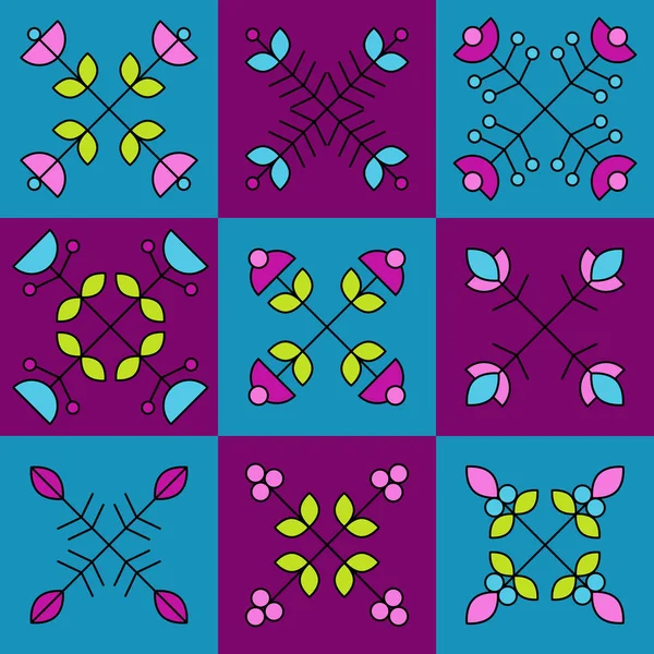 Vector abstract flowers seamless pattern — Stock Vector